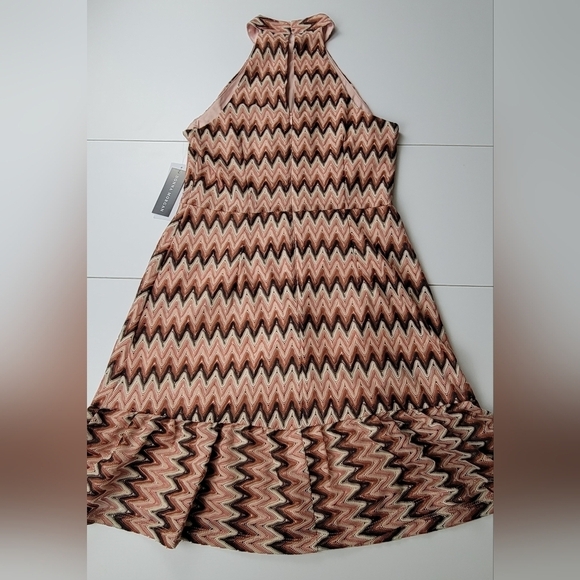 Donna Morgan Retro Maggy Chevron Stripe Zig Zag Print Sleeveless Dress Sz 10 New - Picture 3 of 13